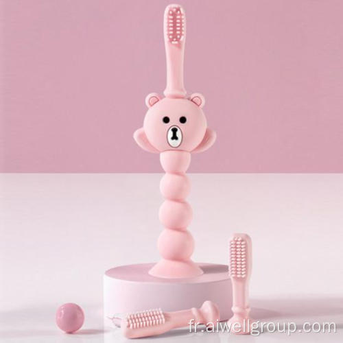 Baby silicone brosse à dents infantile de nouveau-née.